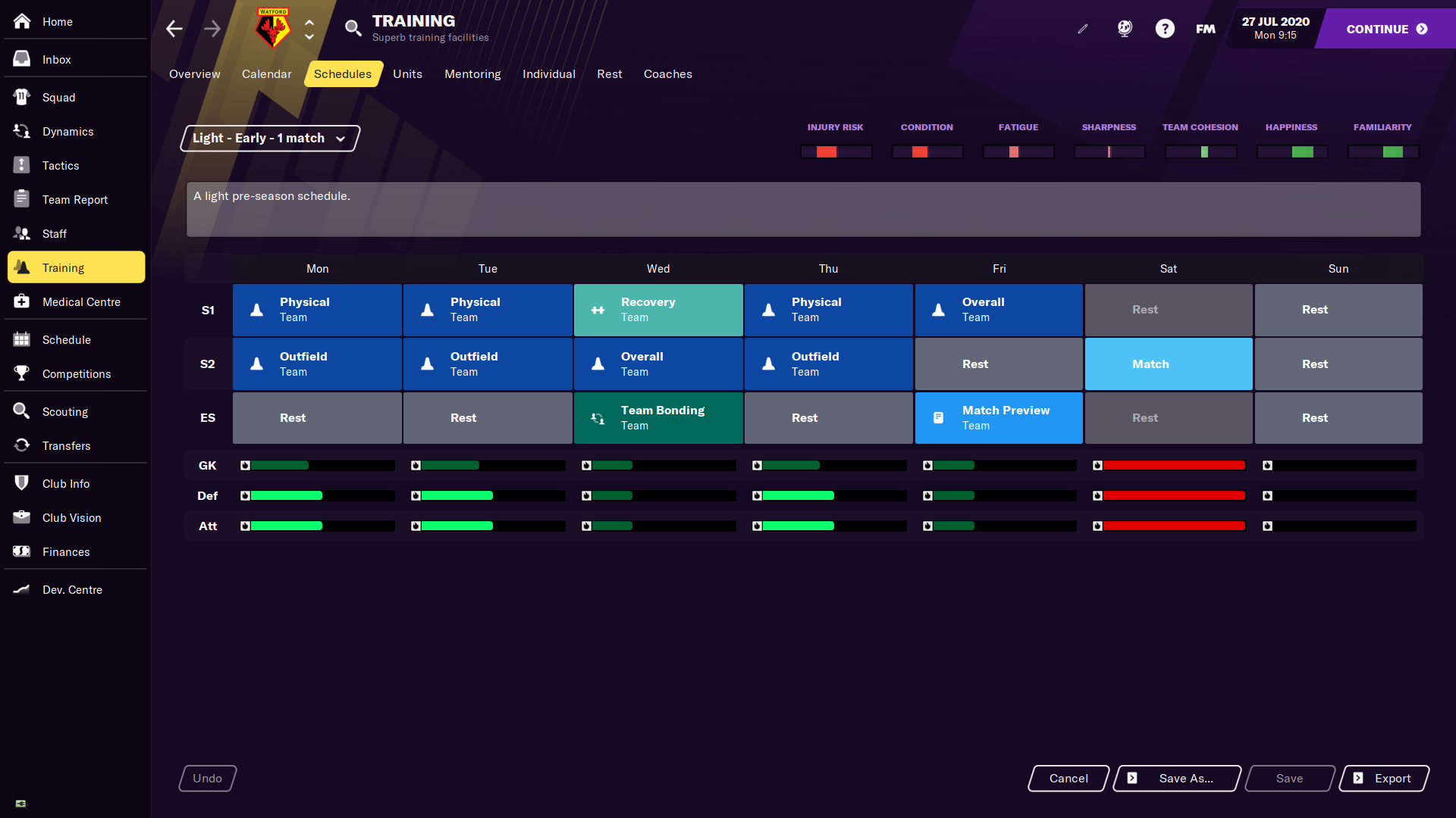 Customise Training Schedules for Success in FM21 Football Manager 2021
